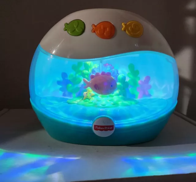Fisher Price Calming Seas Projection Soother Fish Bowl Lights Sounds Working