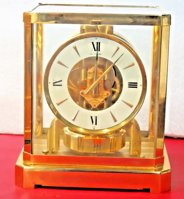 SERVICED 1970s JAEGER LECOULTRE 528 ROMAN DIAL ATMOS CLOCK #299XXX TIMED WORKING