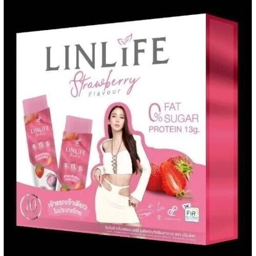 1 caja Linlife proteína de fresa reemplazo de harina jalea control de peso cuerpo delgado