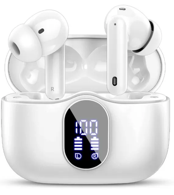 Wireless Earbuds Bluetooth 5.3 Headphones In Ear 4 ENC Noise Cancelling Mic