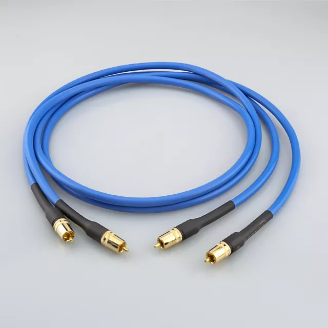Par de cable de cobre OCC enchufe enchapado en oro señal de audio de alta fidelidad cable RCA interconexión