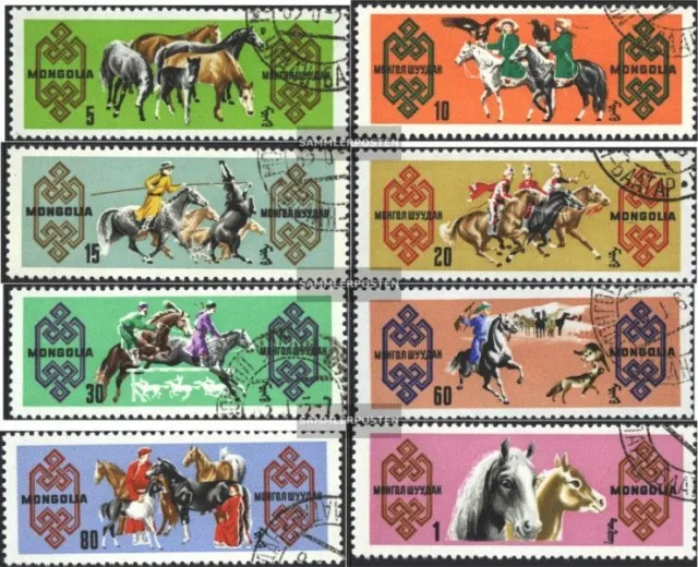 Mongolia 385-392 (complete issue) used 1965 Horse