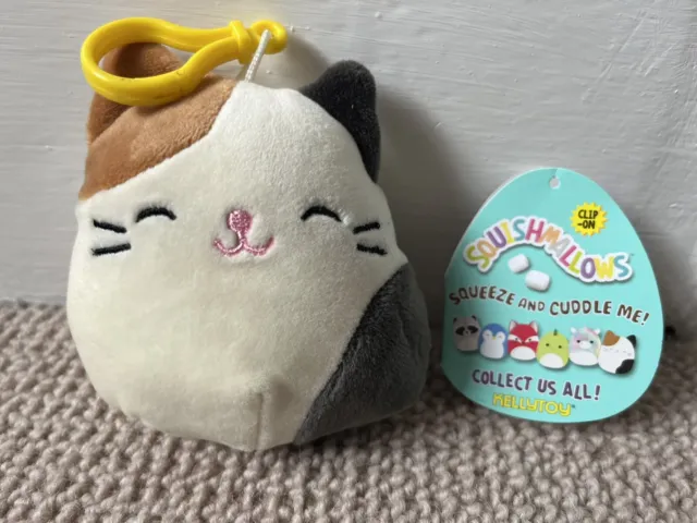 Original Squishmallow Cam Cameron Calico Cat Clip Plush Kelly Toy 3,5 has Tags