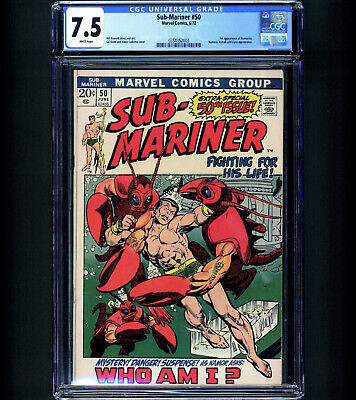 SUB-MARINER #50 CGC 7.5 1ST NAMORITA! Exceptional Copy Marvel 1972 WHITE PAGES