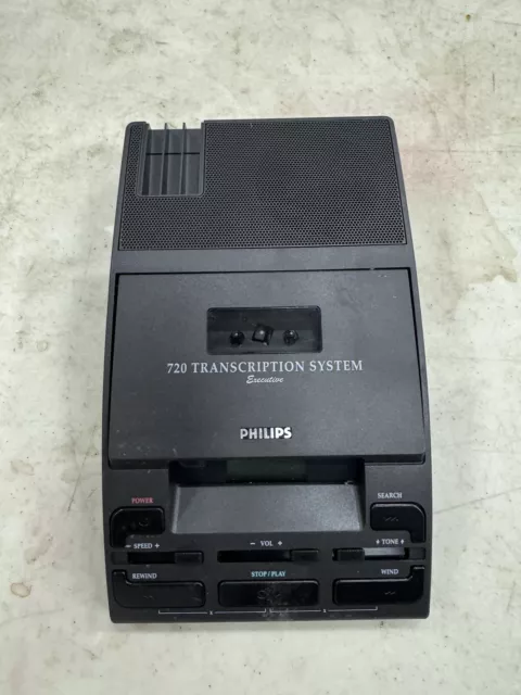 Philips 720 Mini-Cassette Transcription System Tape Drive Only UNTESTED