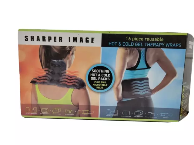Sharper Image Hot & Cold Gel Therapy Wraps, Gel Pack 16 Piece Reusable - NOB 149