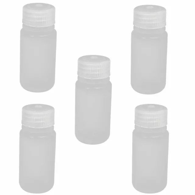 5pcs 50ml Wide Mouth Laboratory Reagent Bottle Sample Thicken Bottle Clear