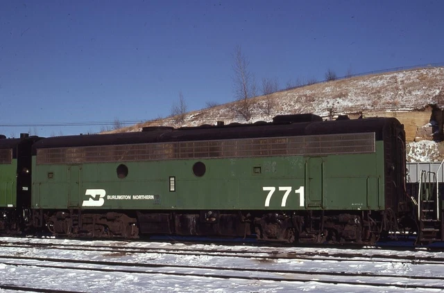 BN BURLINGTON NORTHERN Railroad Train Locomotive 771 MINNEAPOLIS MN Photo Slide