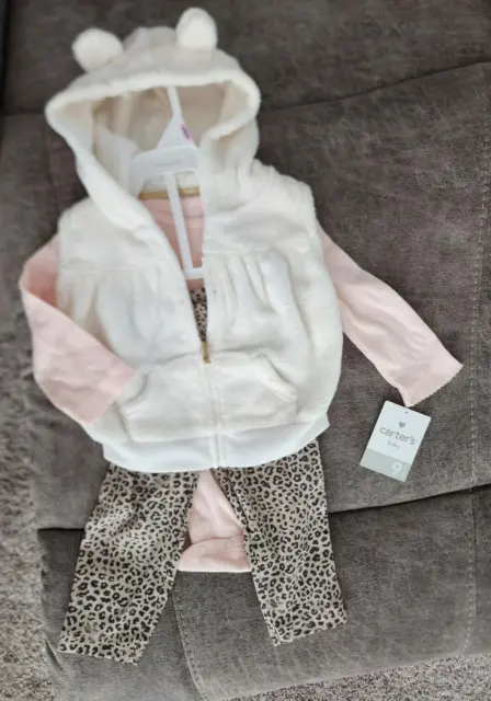 Carter's 3 piece Baby Girl Set Size 9 Months NWT