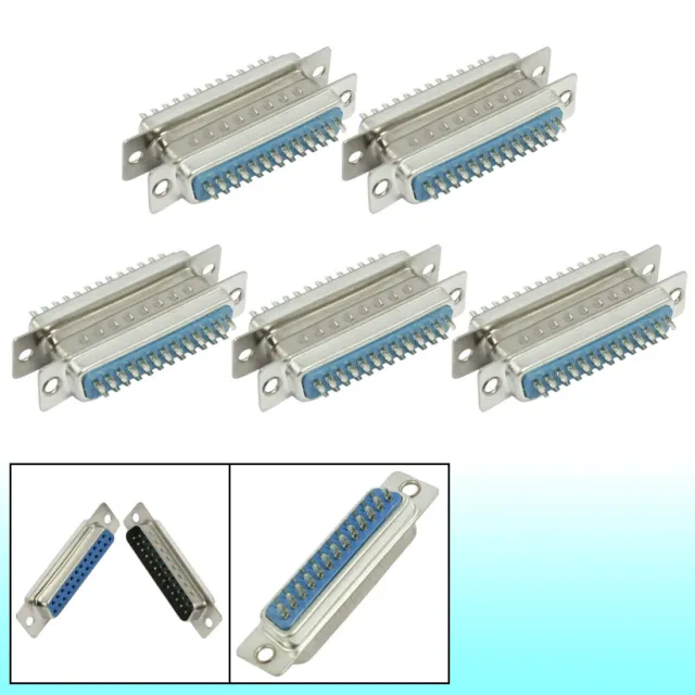 5 Pair Solder Type Female Connector with Male to Female DB 25 Pin Adapter