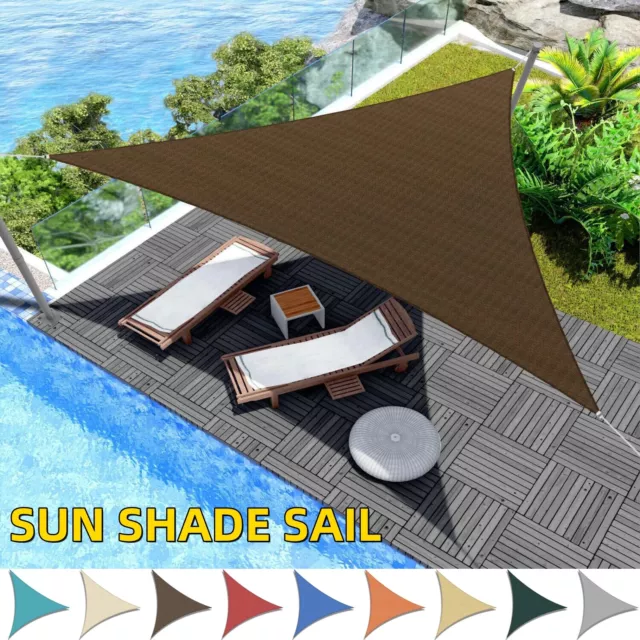 SUN SHADE SAIL Triangle Canopy Cover UV Block Sunshade Yard Deck Patio ...