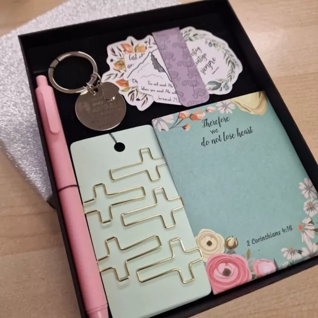 Christian Gift - Keyring And Stationary Set In Presentation Box - Angels