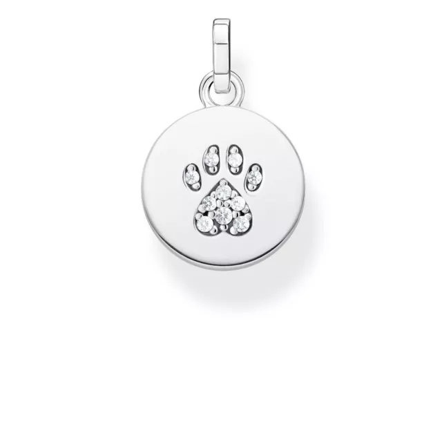 Genuine THOMAS SABO Sterling Silver Cat / Dog Paw Print Disc Pendant TPE882