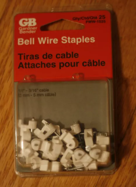 Gardner Bender Bell Wire Staples for 1/8" -3/16" Cable, 25 in Package PMW-1525