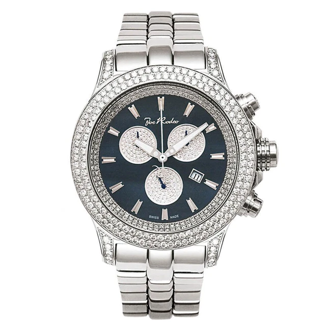 Joe Rodeo Diamond Men's Watch - MASTER PILOT silver 14.7 ctw