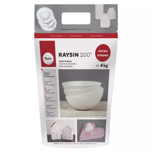 RAYSIN 200 - 4kg weiß Gießpulver Gießmasse Giesspulver Giessmasse Rayher STRONG