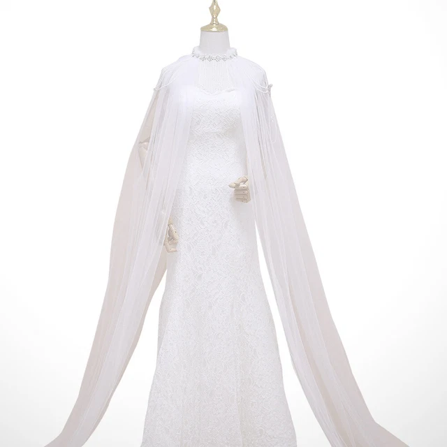 Abito costume matrimonio spalla fasciatoio performance sposa mantello sciarpa donna