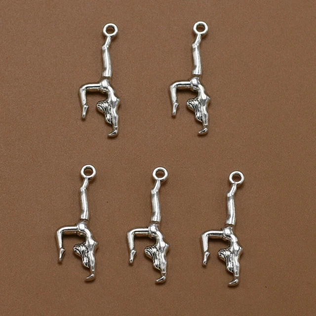 20 Stück Legierung Gymnastik Mädchen Anhänger Charms DIY Schmuck Herstellung Zub