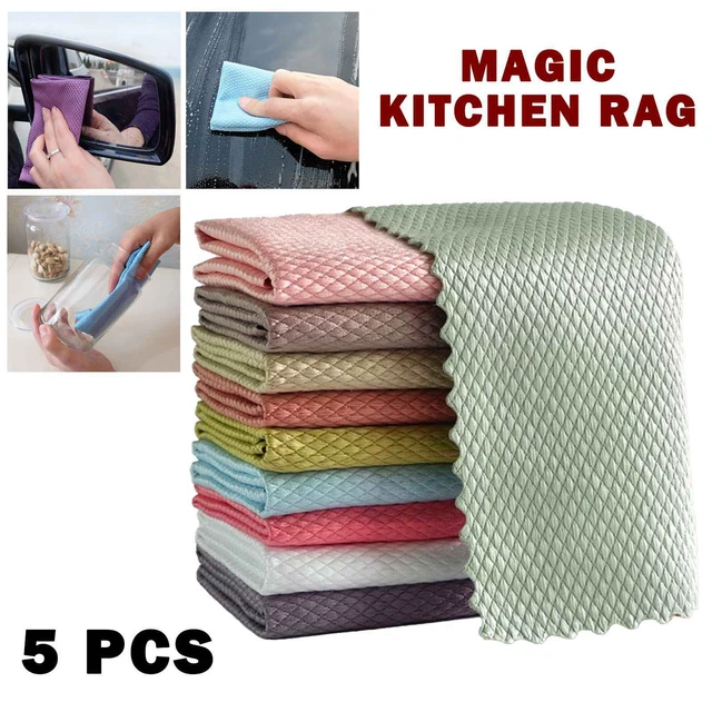 NanoScale Streak-Free Miracle Cleaning Cloths Reusable Magic Kitchen Rag 5pcs