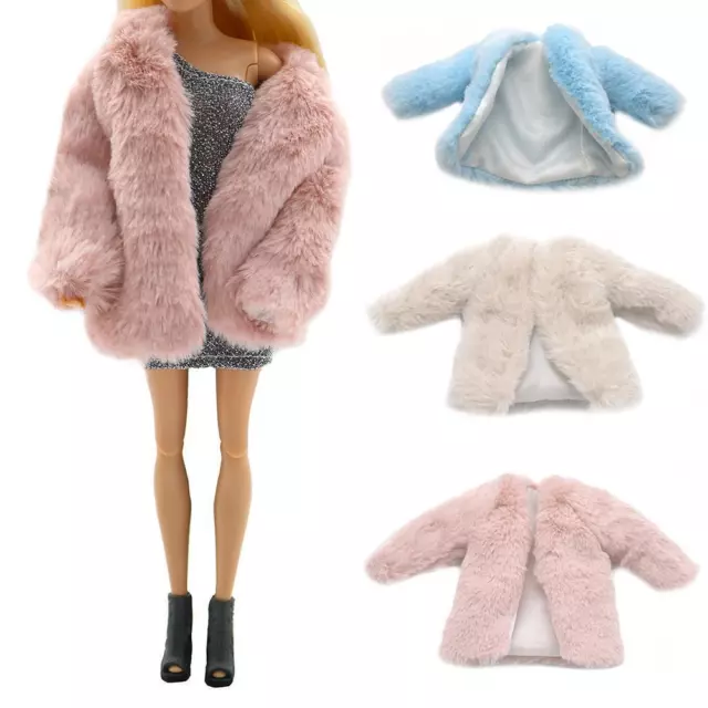 Female Plush Coat Model Pink Jacket For Action Doll Christmas gift Figure U5Q0