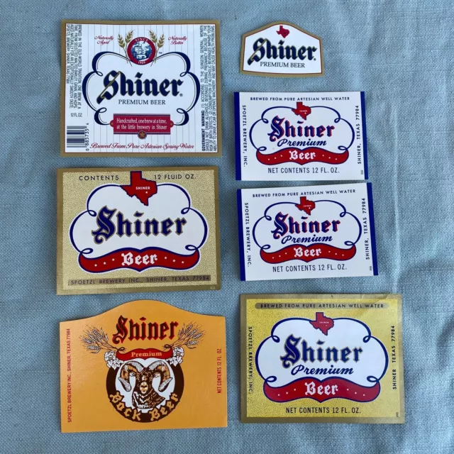 Shiner Premium Bock Beer Label Labels Texas Brewery Spoetzl Vintage 1970's Lot 7