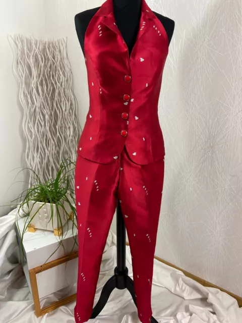 Tailleur femme pantalon rouge de créateur Tabala Paris - 34