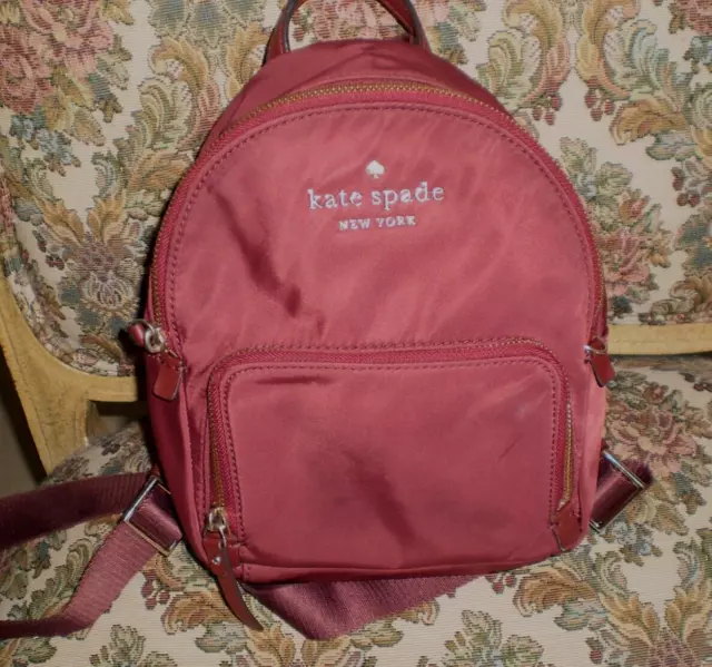 Kate Spade Burgundy Nylon Mini Backpack