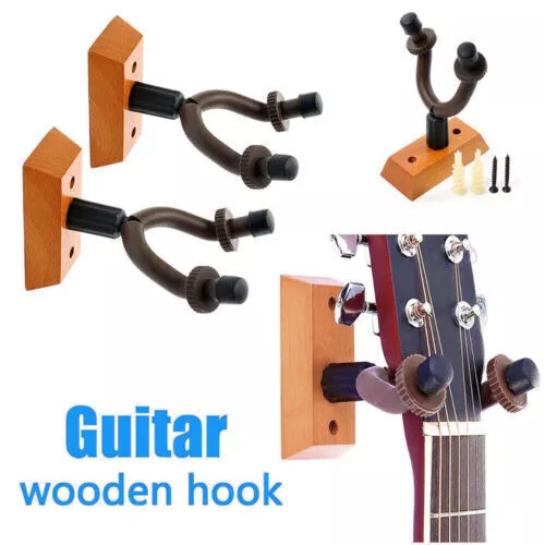 Wooden Guitar Wall Mount Hanger Hook Bracket Holder Stand Acoustic Bass Electric