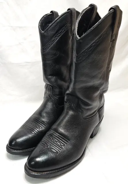 ABILENE 2100 Western Leather Black Work Cowboy Boots Mens SZ 9D