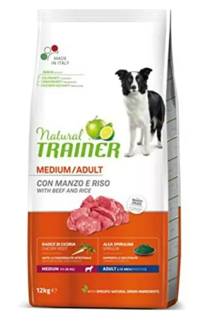 Trainer Cibo per Cani Adulti di Media Taglia Alimento Secco con Manzo e Riso,...