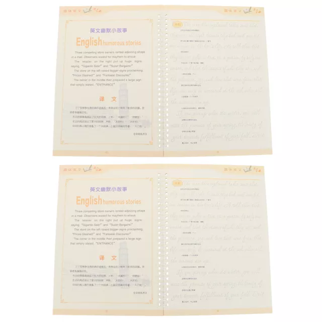 2 Pcs English Groove Copybook Letter Writing Practice Adults Word Aldult