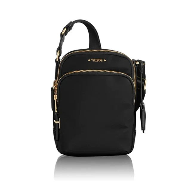 TUMI L78403 Womens Black Nylon Voyageur Ruma Crossbody Bag 7.5x5.5x2 in