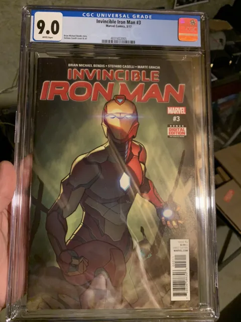 Invincible Iron Man #3 CGC 9.0 - 1st Ironheart Armor - Caselli Cover - 2017