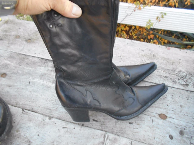 Bottes En Daim Marron & Noir - Marque Lundi Bleu Taille 36.5 - Occasion