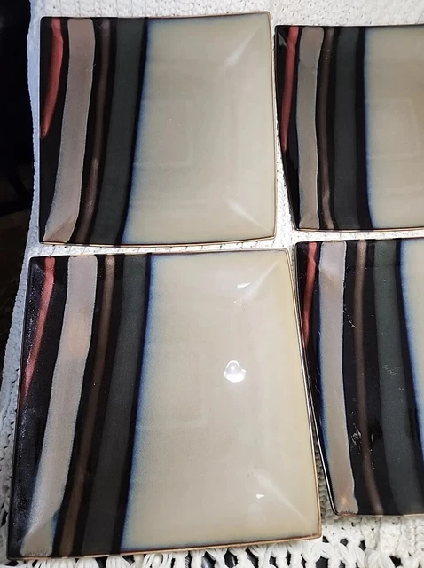 SANGO AVANTI BLACK Square Dinner Plates 11