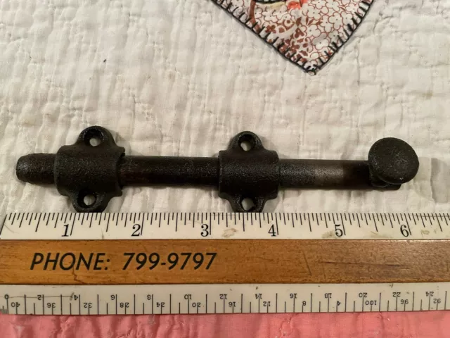 Old Rustic 6" Cast Iron Slide Latch, Free S/H