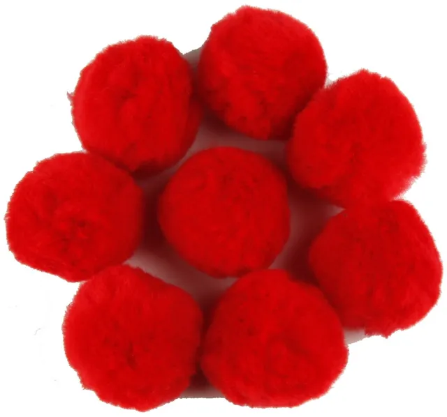 Touch Of Nature 2" Pom-Poms 8/Pkg Red