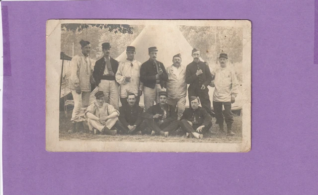 Cpa Carte Photo 51 Chalons Sur Marne Groupe De Militaires