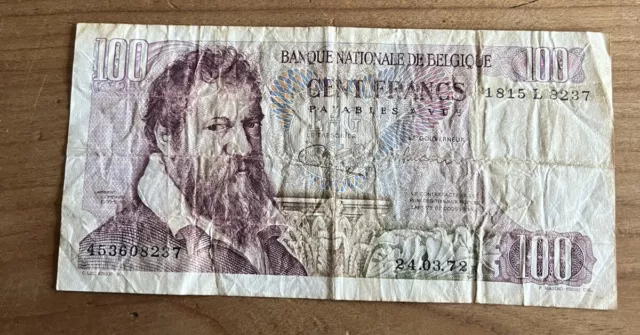 billet de banque N346 belgique 100 francs
