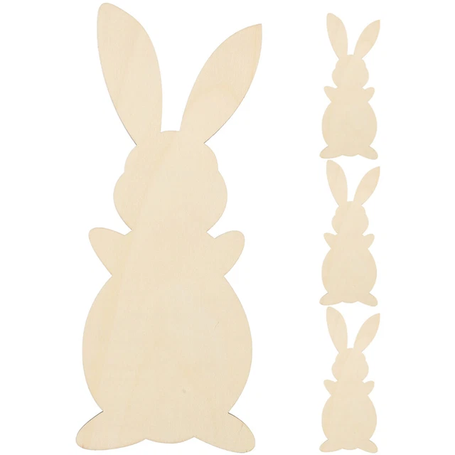 4 pezzi di coniglietto in legno di Pasqua Ornamenti a coniglietto ornamenti