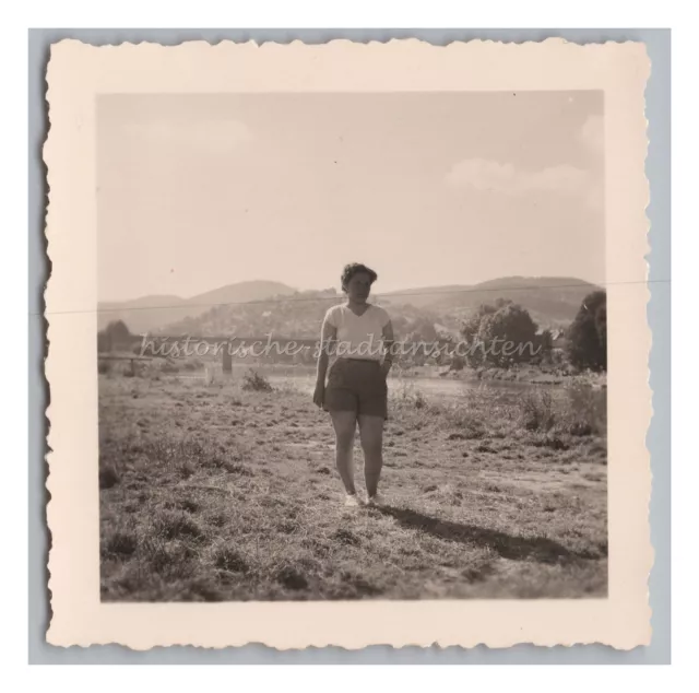 Heidelberg 1956 - Campingplatz Frau Brücke - Altes Foto 1950er