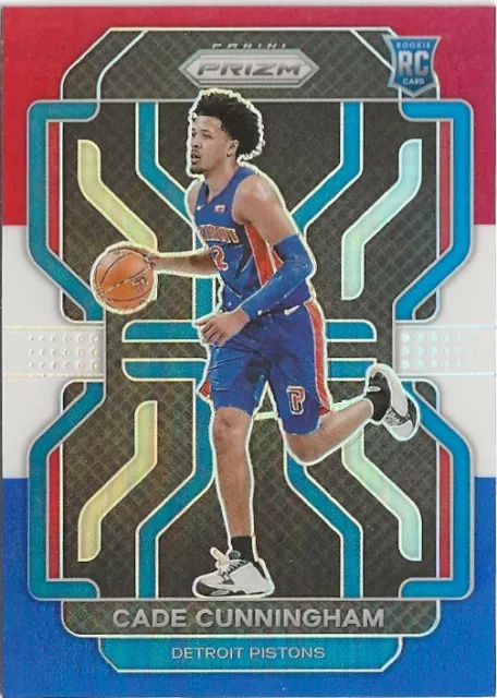 VW) 2021-22 Panini Prizm Cade Cunningham Red White Blue Prizm SP RC Pistons