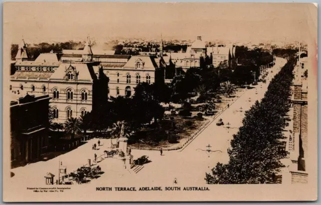 1925 ADELAIDE, South Australia RPPC Photo Postcard "North Terrace" Street View