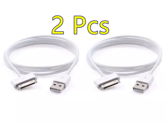 2Pcs 30-Pin To USB Charge Sync Cable Charger for iPhone 3G 4 4s ipod Ipad