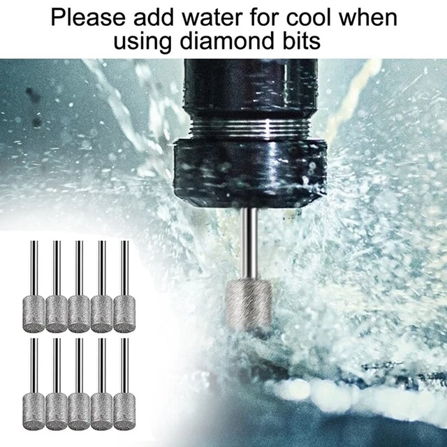 10pcs 8mm Cylinder Head Diamond Milling Stone Carving Sanding Set for Ste3702