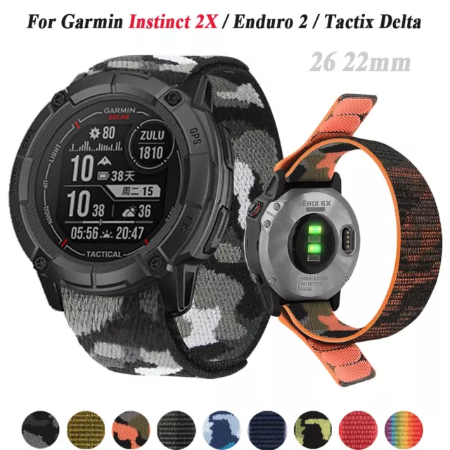 Nylon Strap Watch Band For Garmin Fenix 7 7X Pro/6/6X Pro/5/5X Instinct 2X Solar