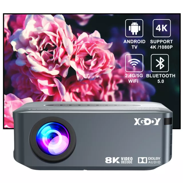 UHD Projector 5G WiFi Bluetooth 4K Android Smart Beamer Home Theater Movie Party