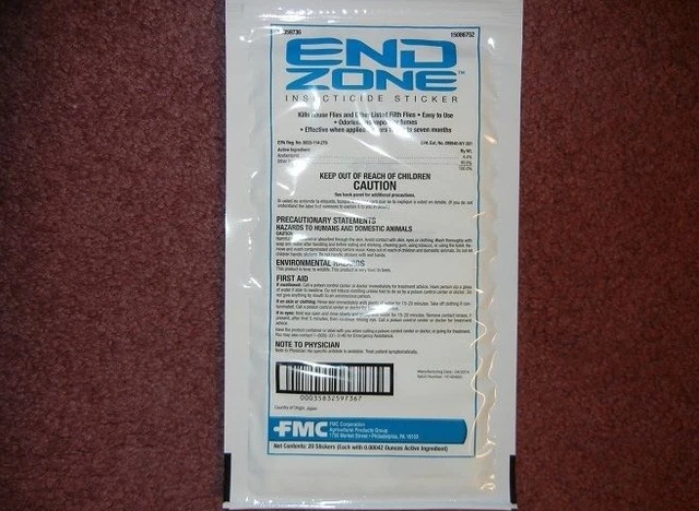 EndZone Insecticide Sticker (40) Traps House Flies, Filth Flies FMC End Zone