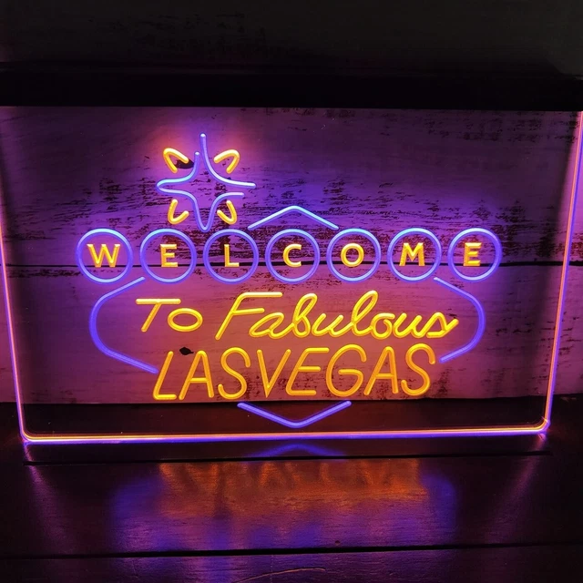 Welcome To Las Vegas LED Neon Sign Wall Light Casino Beer Bar Pub Man Cave Décor