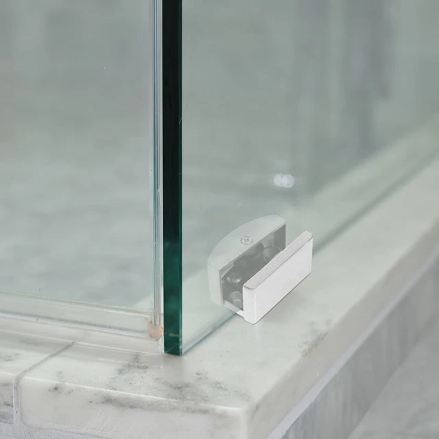 4 piezas topes giratorios de puerta guías de puerta de ducha de goma para puertas correderas Silver